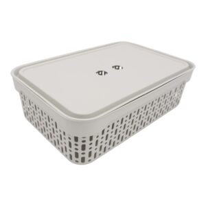 Plastikinė dėžė su dangčiu 40×30×13 cm BALTA