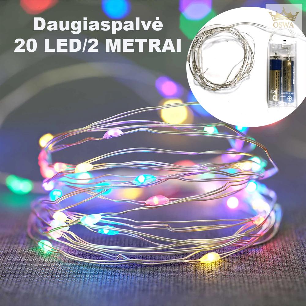 20 LED Girlianda, Spalvota