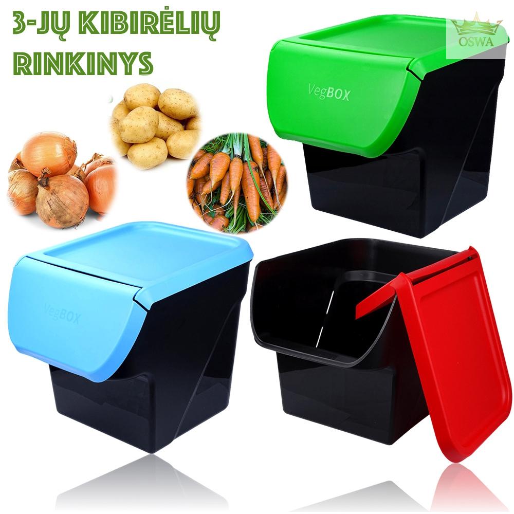 3-jų kibirėlių rinkinys daržovėms