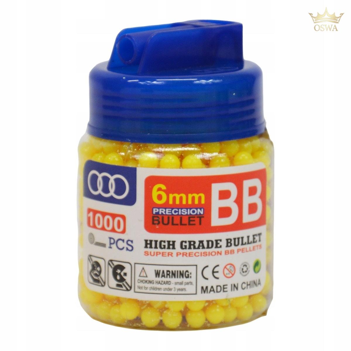 6 mm BB plastikinės kulkos - šratai 1000vnt.