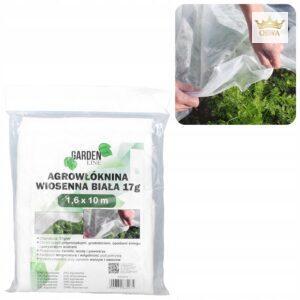 Agroplėvelė 1,6 x 10 m pavasarinė balta 17 g/m²