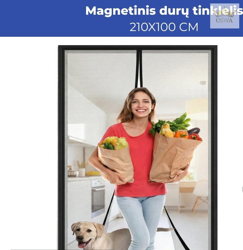Aukštos kokybės magnetinis durų tinklelis 210 × 100 cm