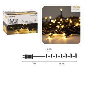 Kalėdinės LED girliandos, 100 LED, šiltai balta šviesa, 5 m