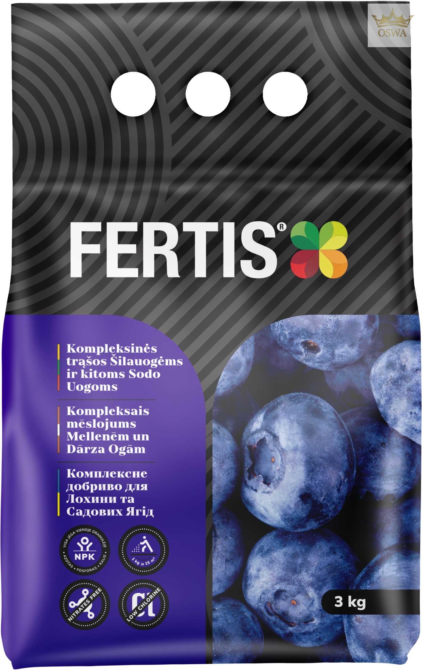 Kompleksinės trąšos Šilauogėms ir kitoms sodo uogoms FERTIS, 3kg