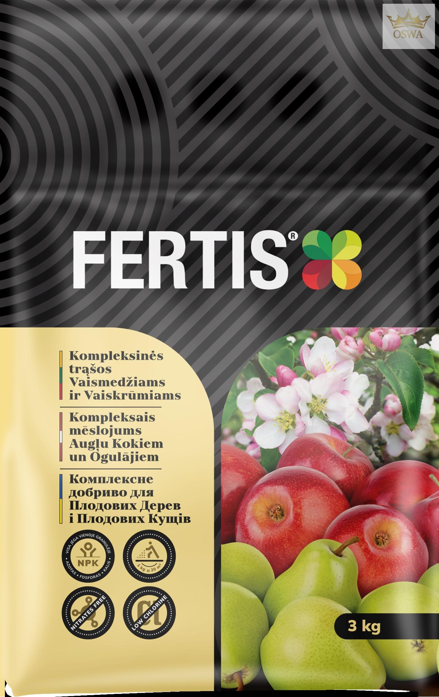 Kompleksinės trąšos Vaismedžiams ir vaiskrūmiams FERTIS, 3kg