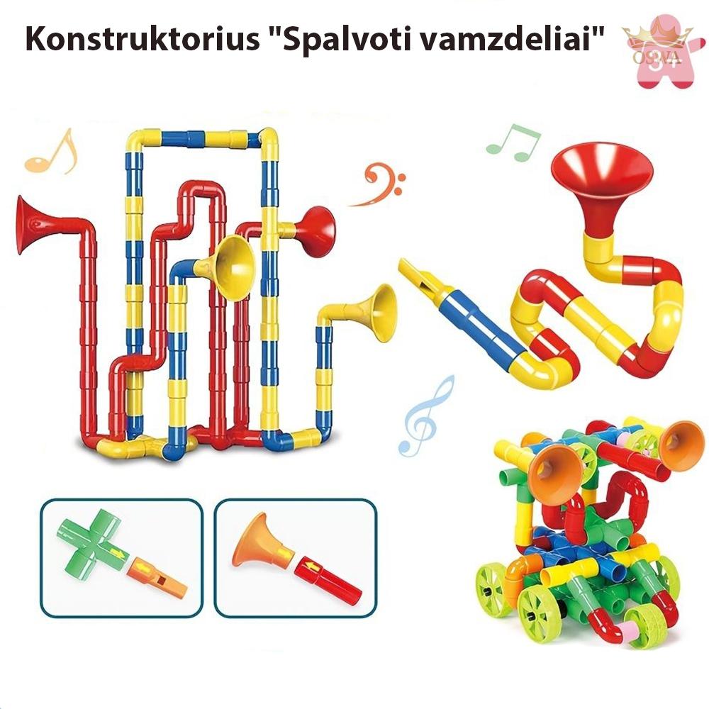 Konstruktorius "Spalvoti vamzdeliai", 76 vnt