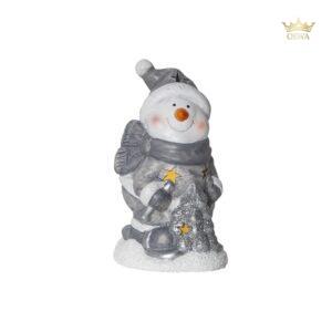 LED dekoracija „Besmegenis su eglute“ – 15x9 cm