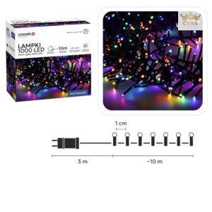 LED girlianda 1000 LED, 10 m, multikolor