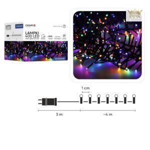 LED girlianda 400 LED, 4 m, multikolor