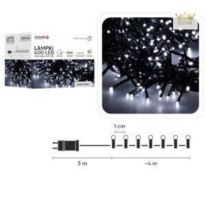 LED girlianda 400 LED, 4 m, šaltai balta