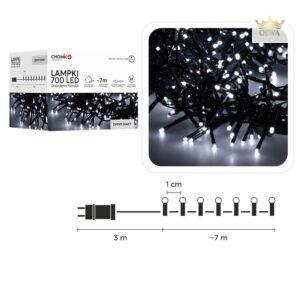 LED girlianda 700 LED, 7 m, šaltai balta