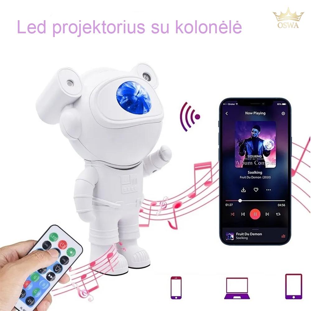 LED Projektorius su kolonėle ASTRONAUTAS