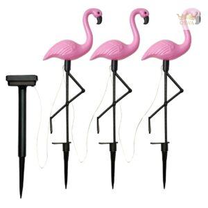 LED saulės sodo lempos – flamingas