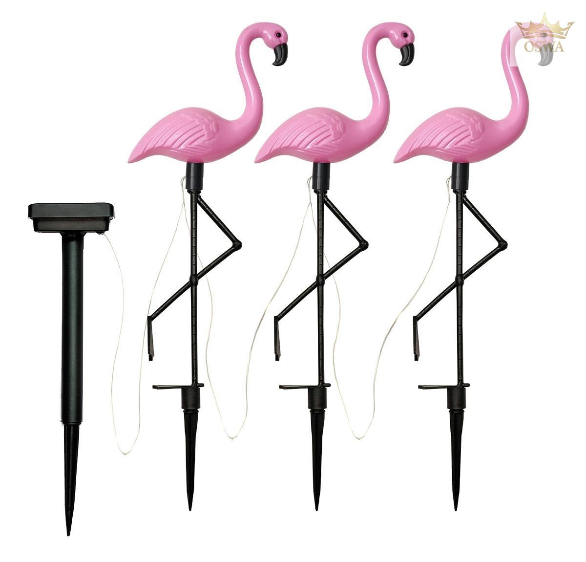 LED saulės sodo lempos – flamingas