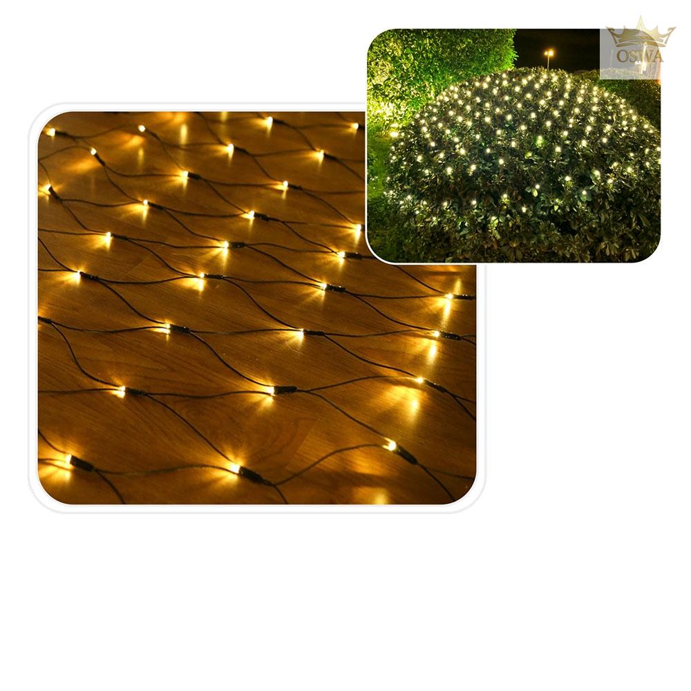 LED švieselių užuolaida–tinklas 320 LED, 3x2 m, šiltai balta