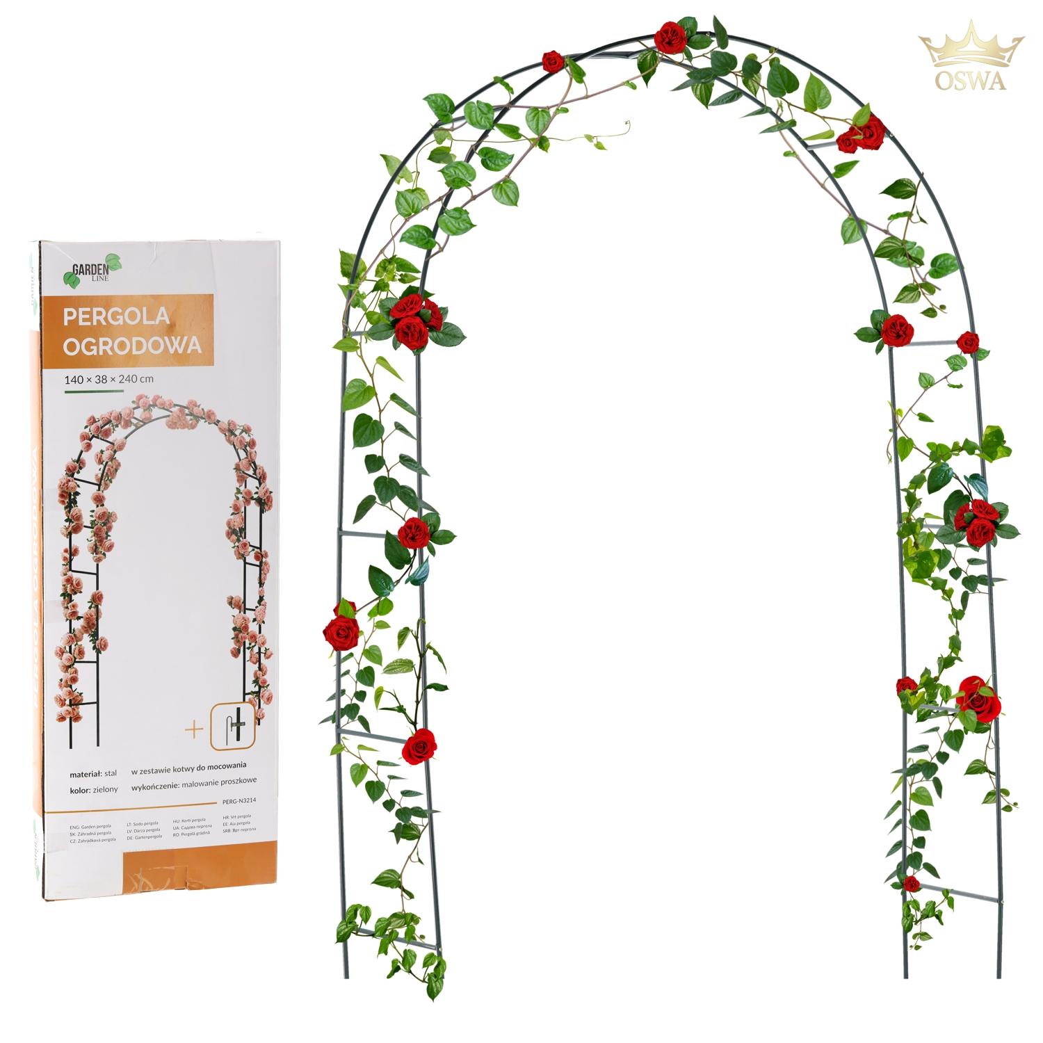 Metalinė sodo pergola vijokliniams augalams 140 × 38 × 240 cm