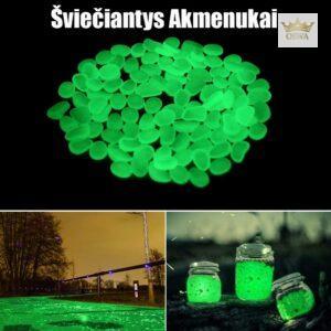 Naktį Šviečiantys Akmenukai (žalia)