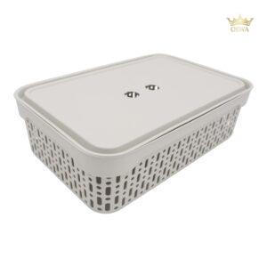 Plastikinė dėžė su dangčiu 40×30×13 cm BALTA