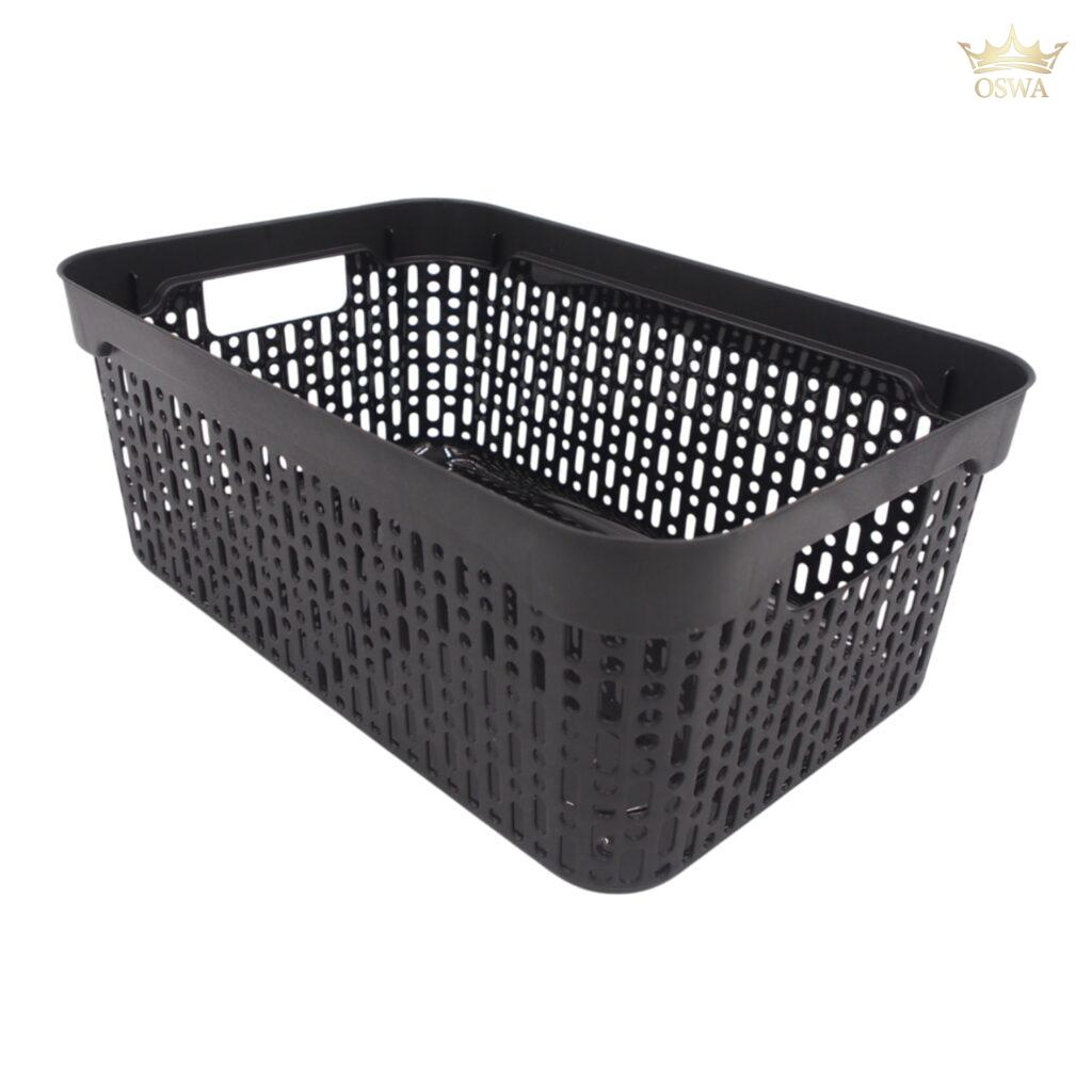 Plastikinė dėžutė su skylutėmis, 30 × 20 × 12 cm JUODA