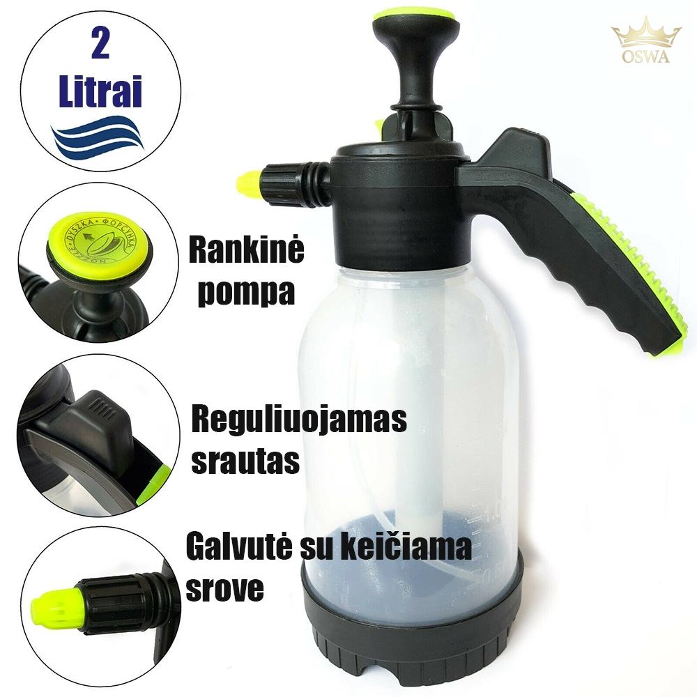 Rankinis slėginis sodo purkštuvas 2 l (skaidrus)