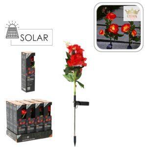 Saulės energija maitinama dekoratyvinė LED lempa „Rožė“, 70 cm