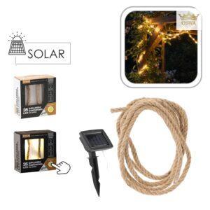Saulės energija maitinama LED girlianda, 35 LED, 4 m, šilta balta