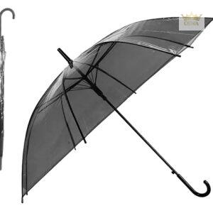 Skėtis HAPPY RAIN (Skaidri/Juoda)