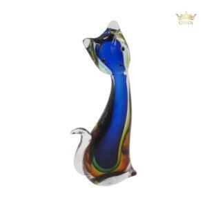 Stiklinė skulptūrėlė – katinas, 11×26 cm