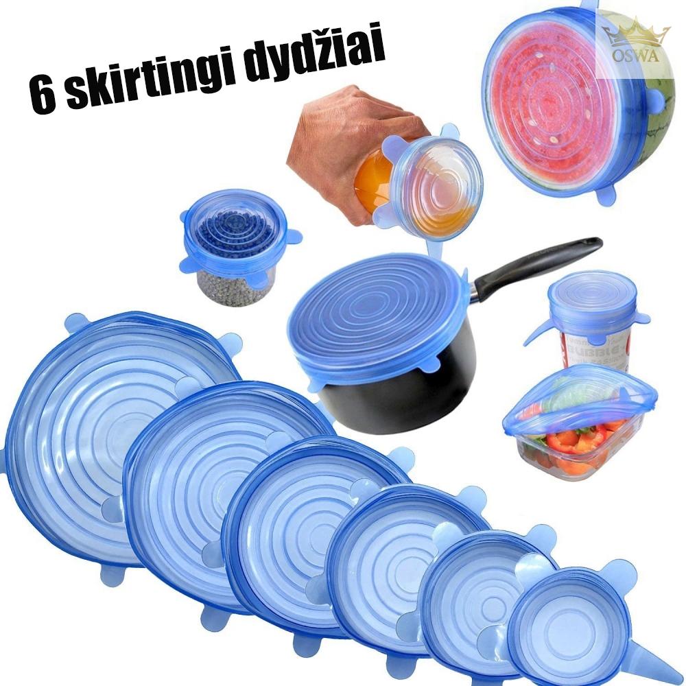 TAMPRIŲ SILIKONINIŲ DANGTELIŲ RINKINYS (6 VNT.)