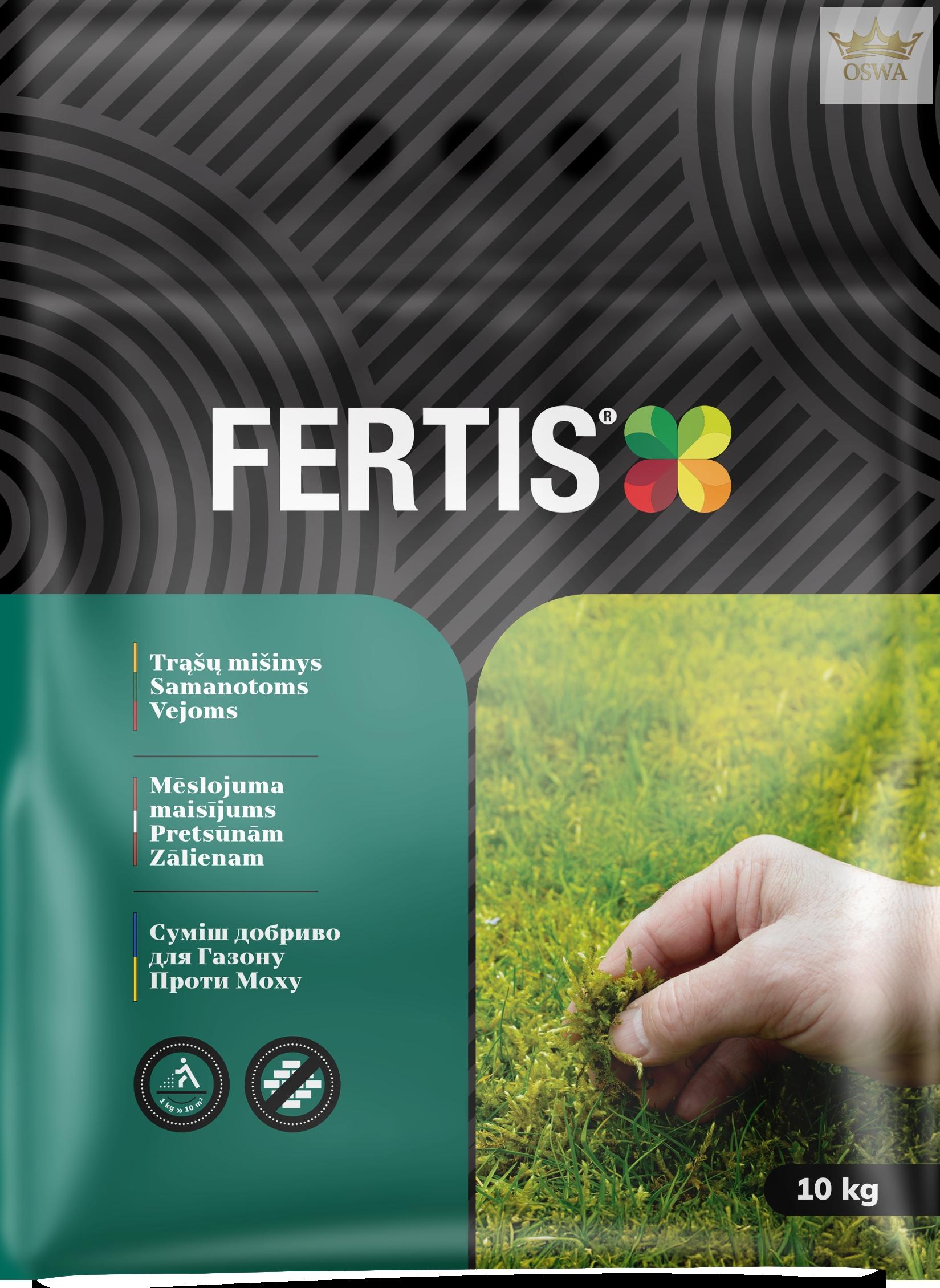 Trąšų mišinys Samanotoms Vejoms FERTIS, 10kg