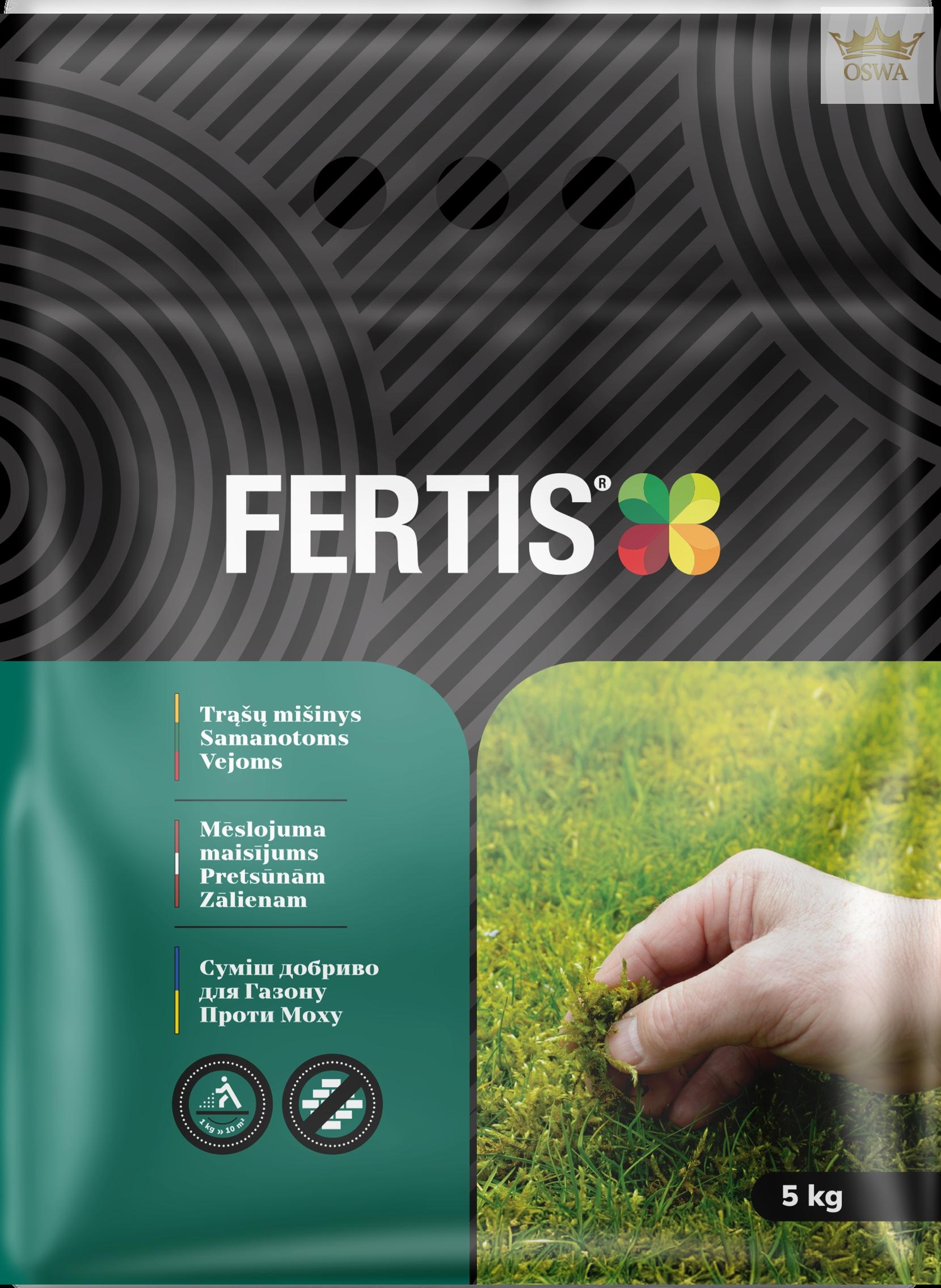 Trąšų mišinys Samanotoms Vejoms FERTIS, 5kg