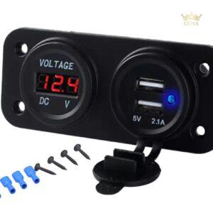Tvirtinimo lizdas automobiliui su dviem USB