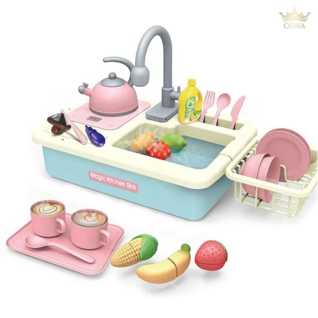 Vaikiškas virtuvės kriauklės rinkinys „Magic Kitchen Sink“ su priedais