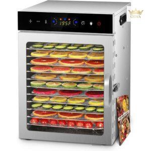 Vaisių ir maisto džiovyklė 800 W, 12 padėklų, nerūdijančio plieno korpusas