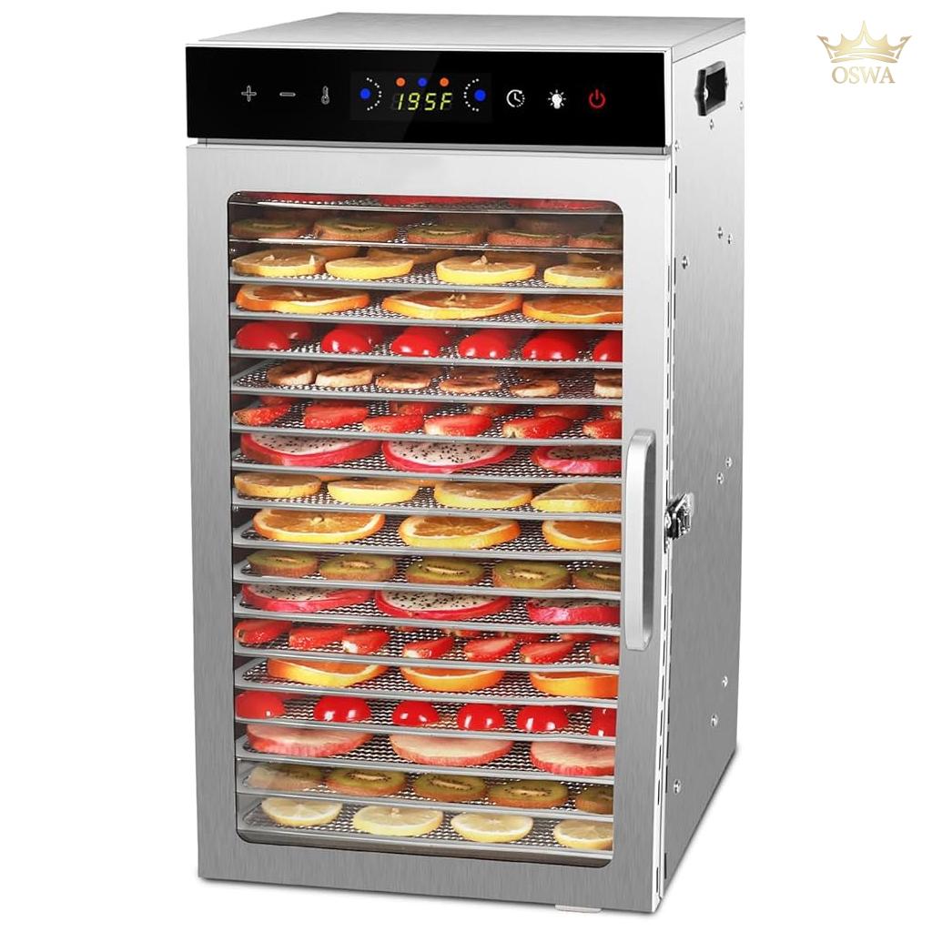 Vaisių ir maisto džiovyklė 800 W, 18 padėklų, nerūdijančio plieno korpusas
