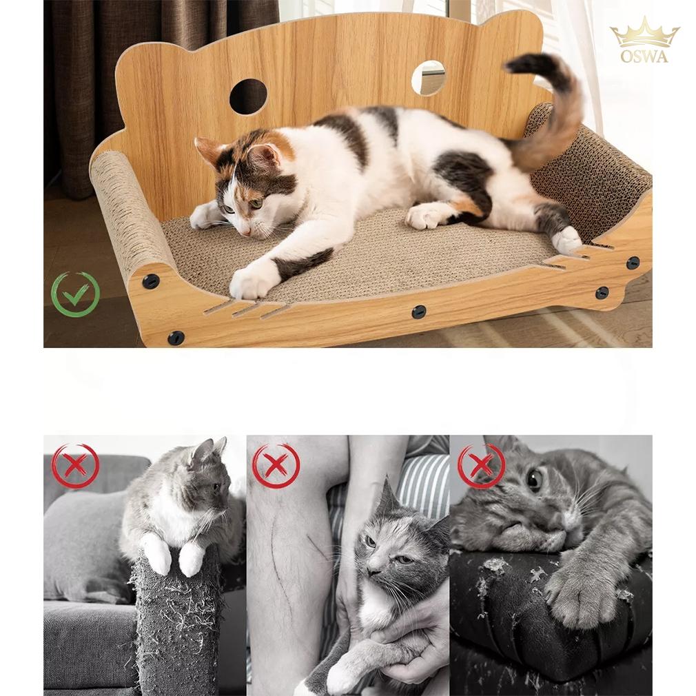 Ergonomiška kačių draskyklė–gultas su mediniu rėmu - Image 3