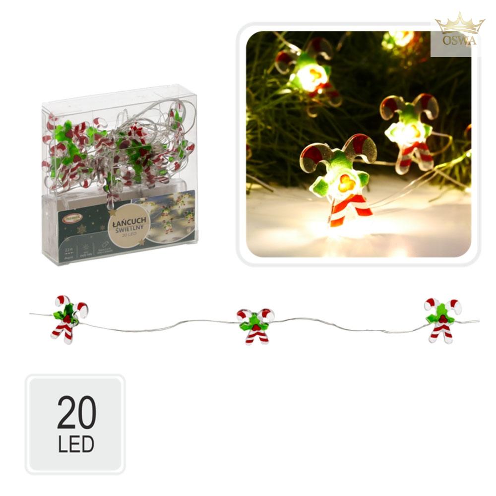 Kalėdinė LED girlianda su saldainiukų figūrėlėmis, 20 LED - Image 2