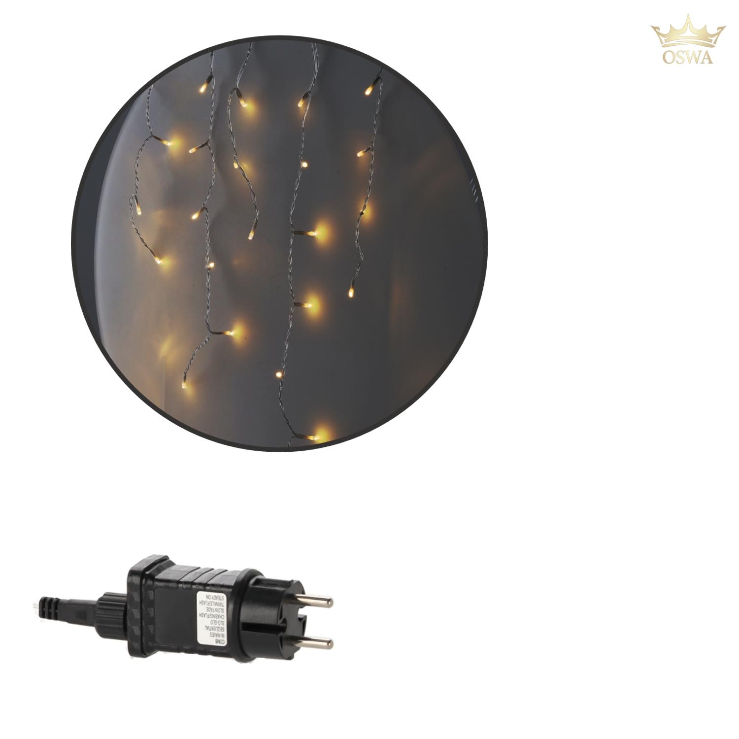 Kalėdinė LED užuolaida/varvekliai, 300 LED, šiltai balta šviesa, 12 m - Image 3