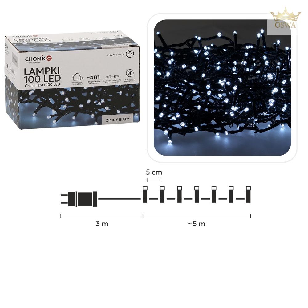Kalėdinės LED girliandos, 100 LED, šaltai balta šviesa, 5 m - Image 2