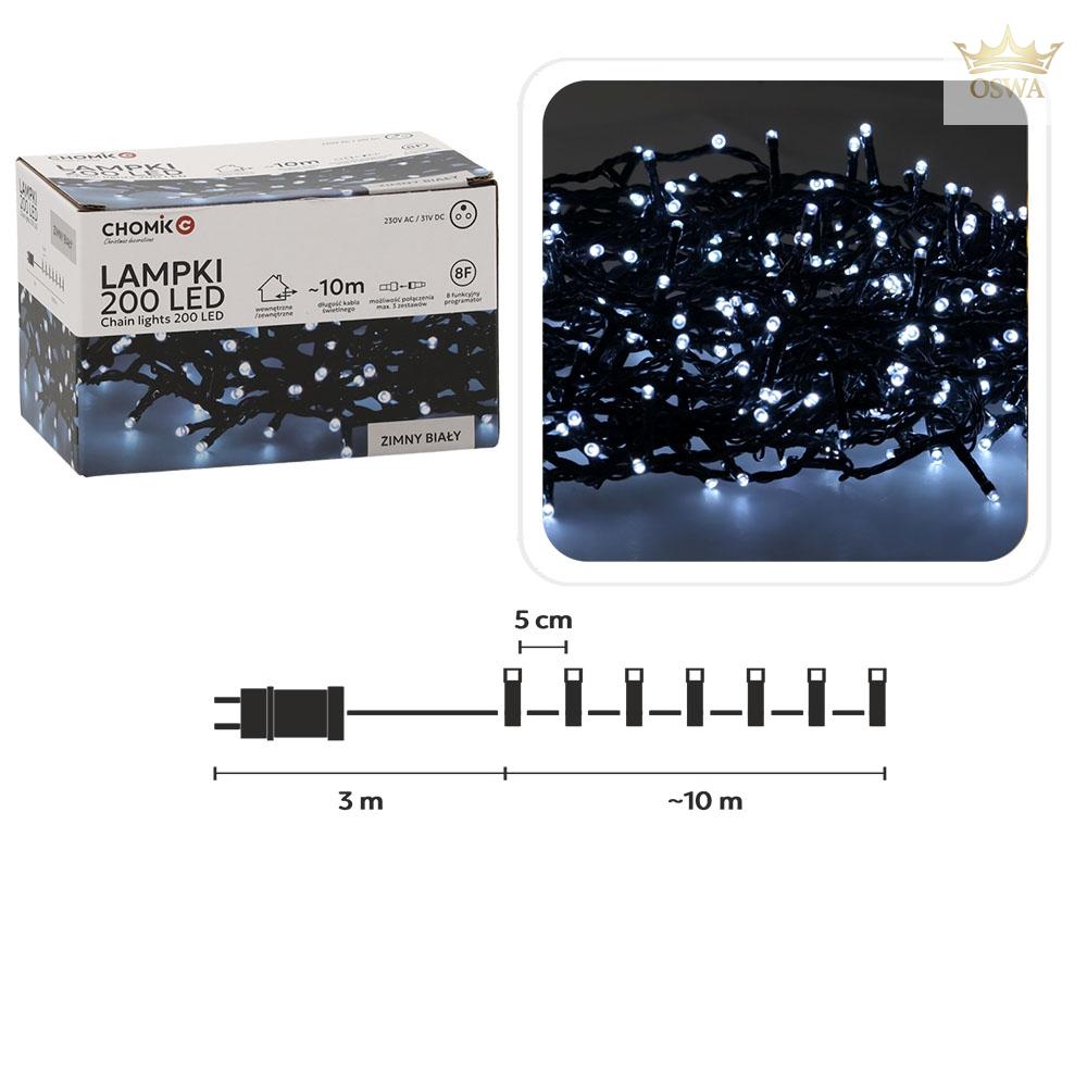 Kalėdinės LED girliandos, 200 LED, šaltai balta šviesa, 10 m - Image 2