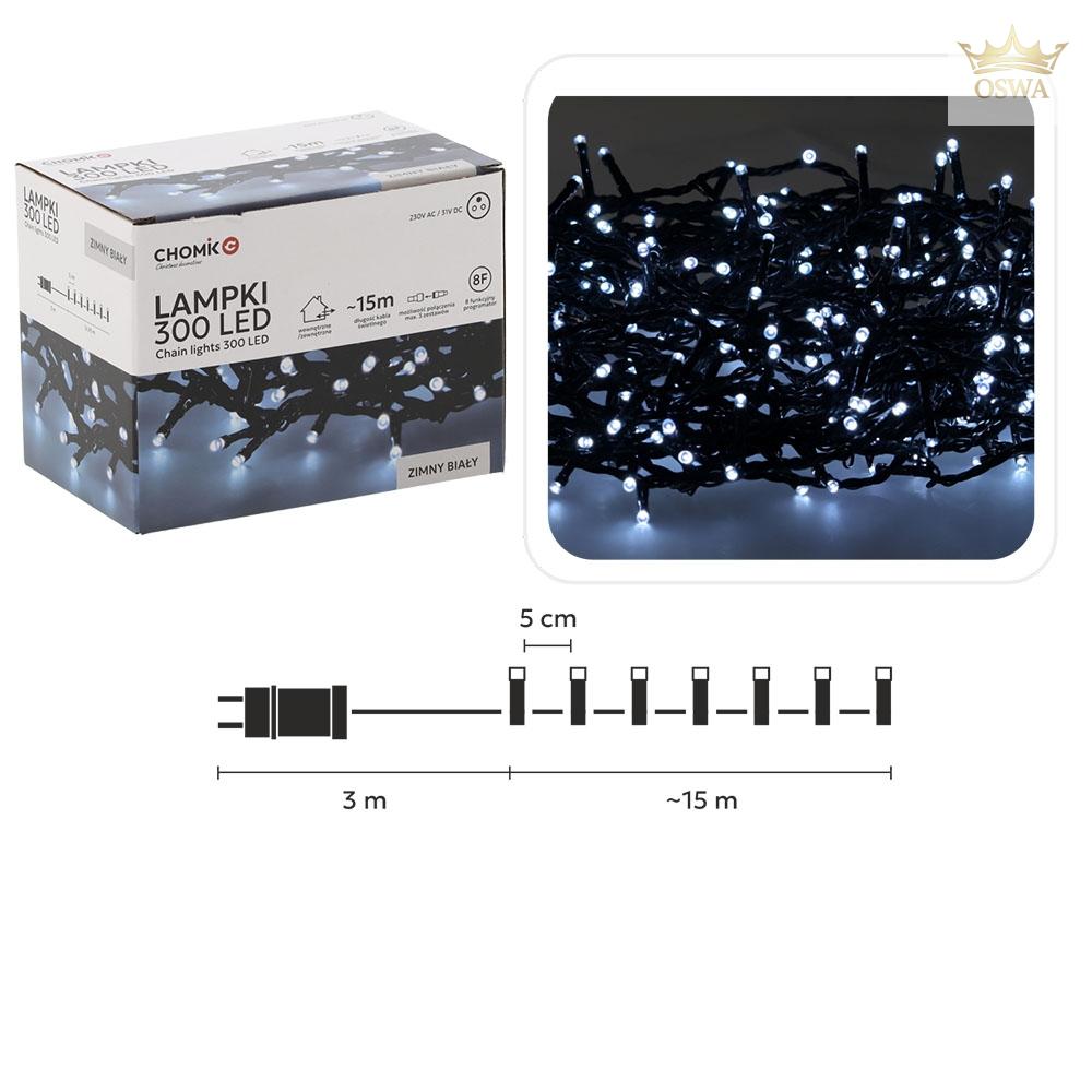 Kalėdinės LED girliandos , 300 LED, šaltai balta šviesa, 15 m - Image 2