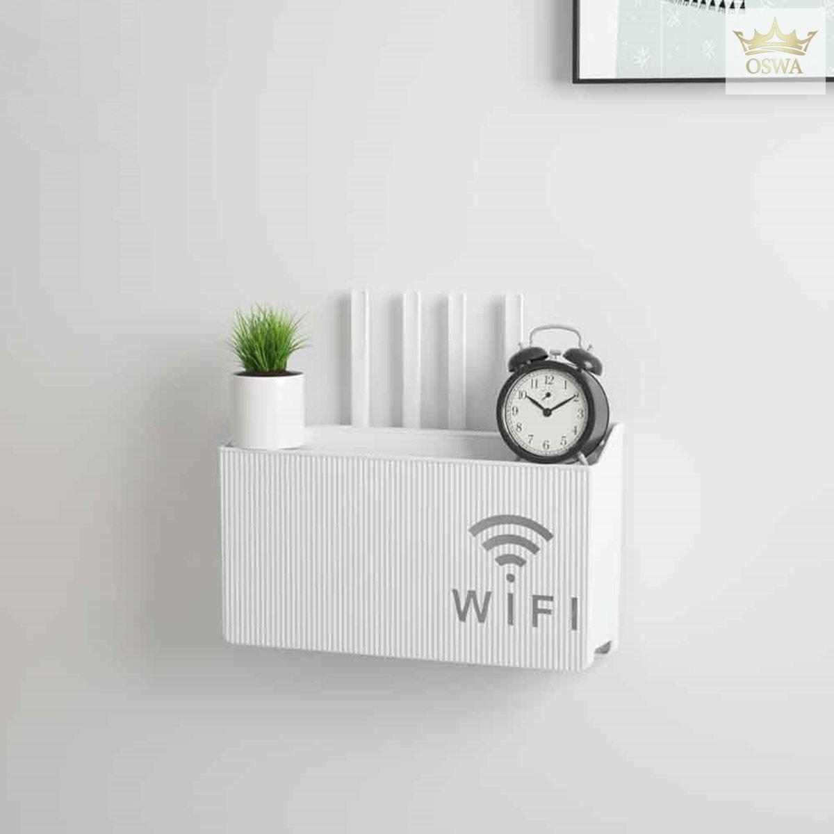 Sieninė lentyna Wi-Fi maršrutizatoriui (Balta) - Image 2