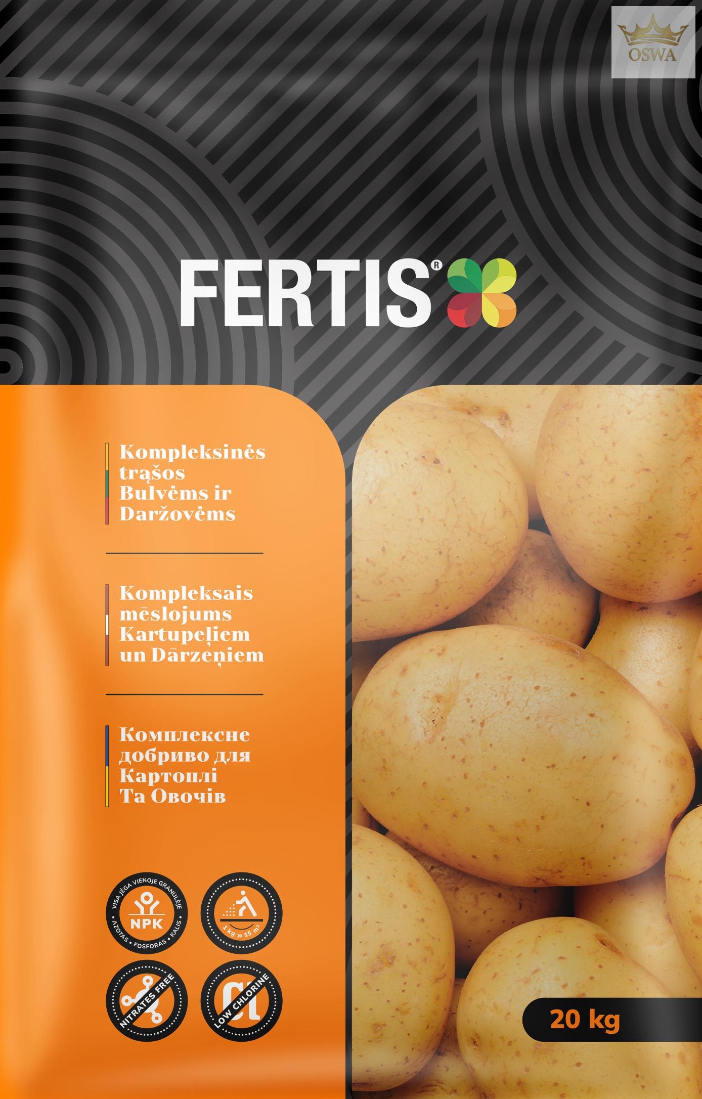 Kompleksinės trąšos Bulvėms ir daržovėms FERTIS, 20kg - Image 2