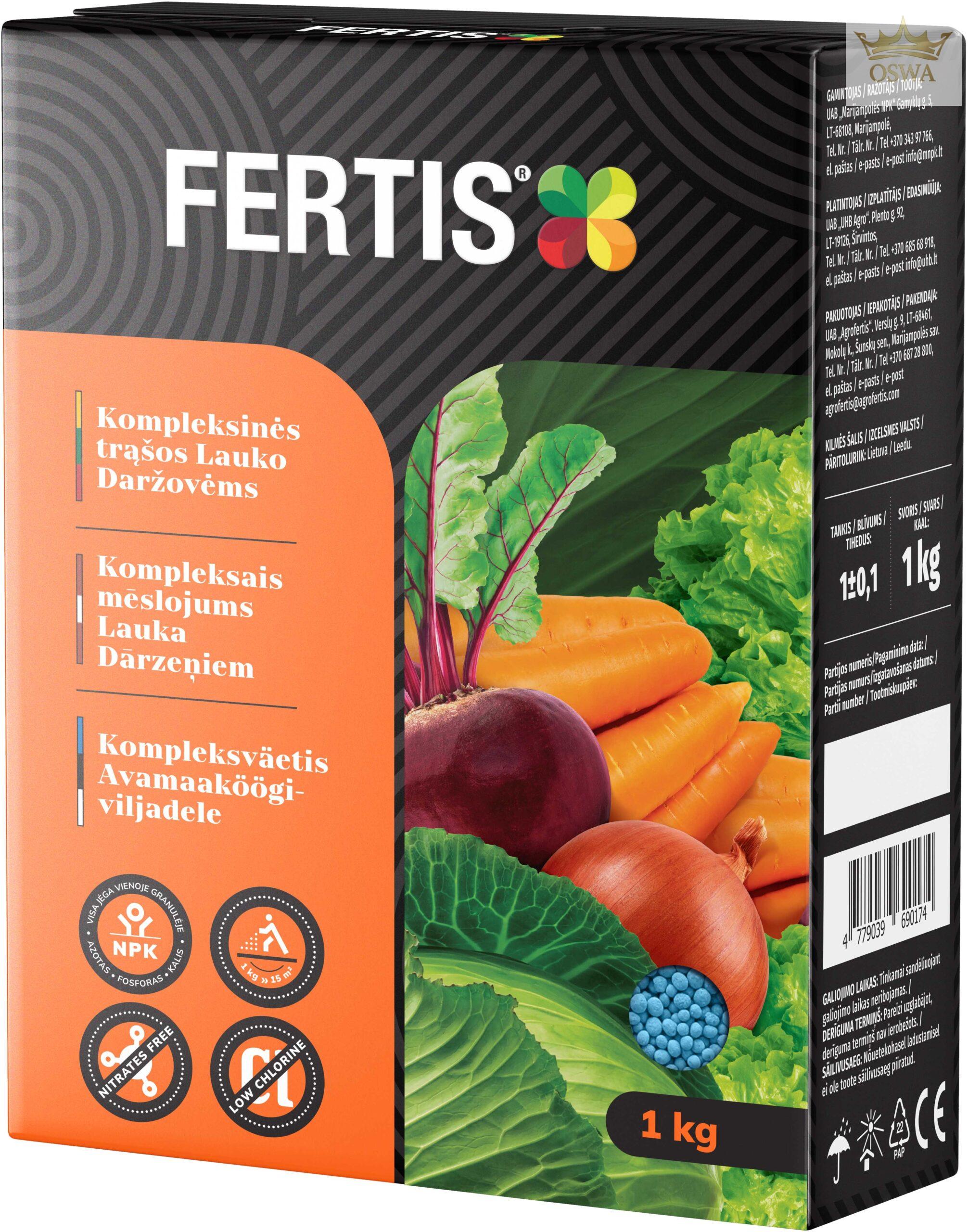 Kompleksinės trąšos Lauko daržovėms FERTIS, 1kg - Image 2