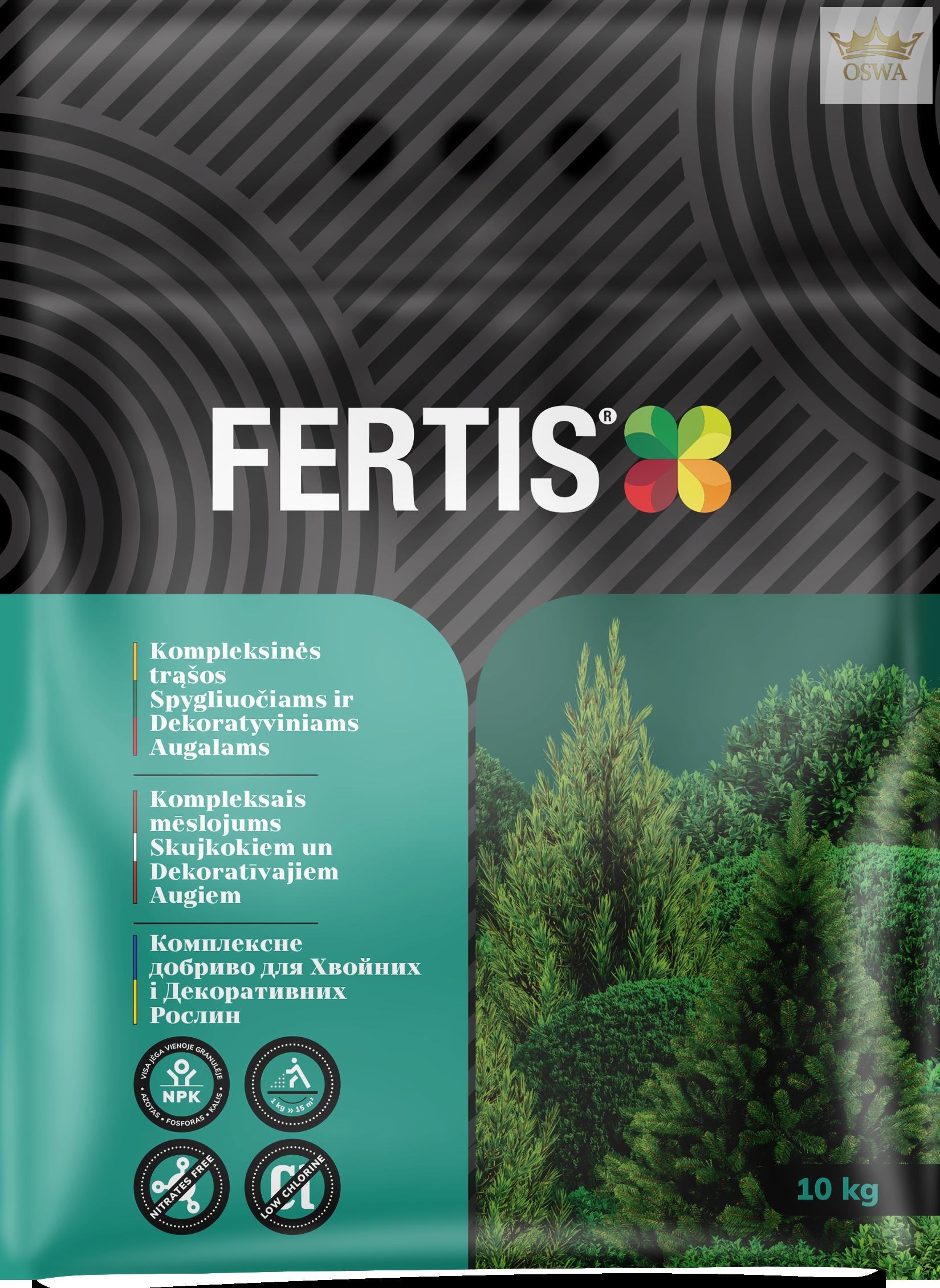 Kompleksinės trąšos Spygliuočiams ir dekoratyviniams augalams FERTIS, 10kg - Image 2
