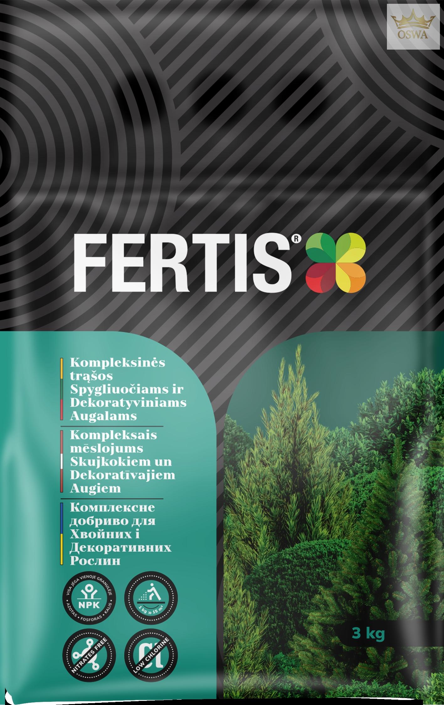Kompleksinės trąšos Spygliuočiams ir dekoratyviniams augalams FERTIS, 3kg - Image 2