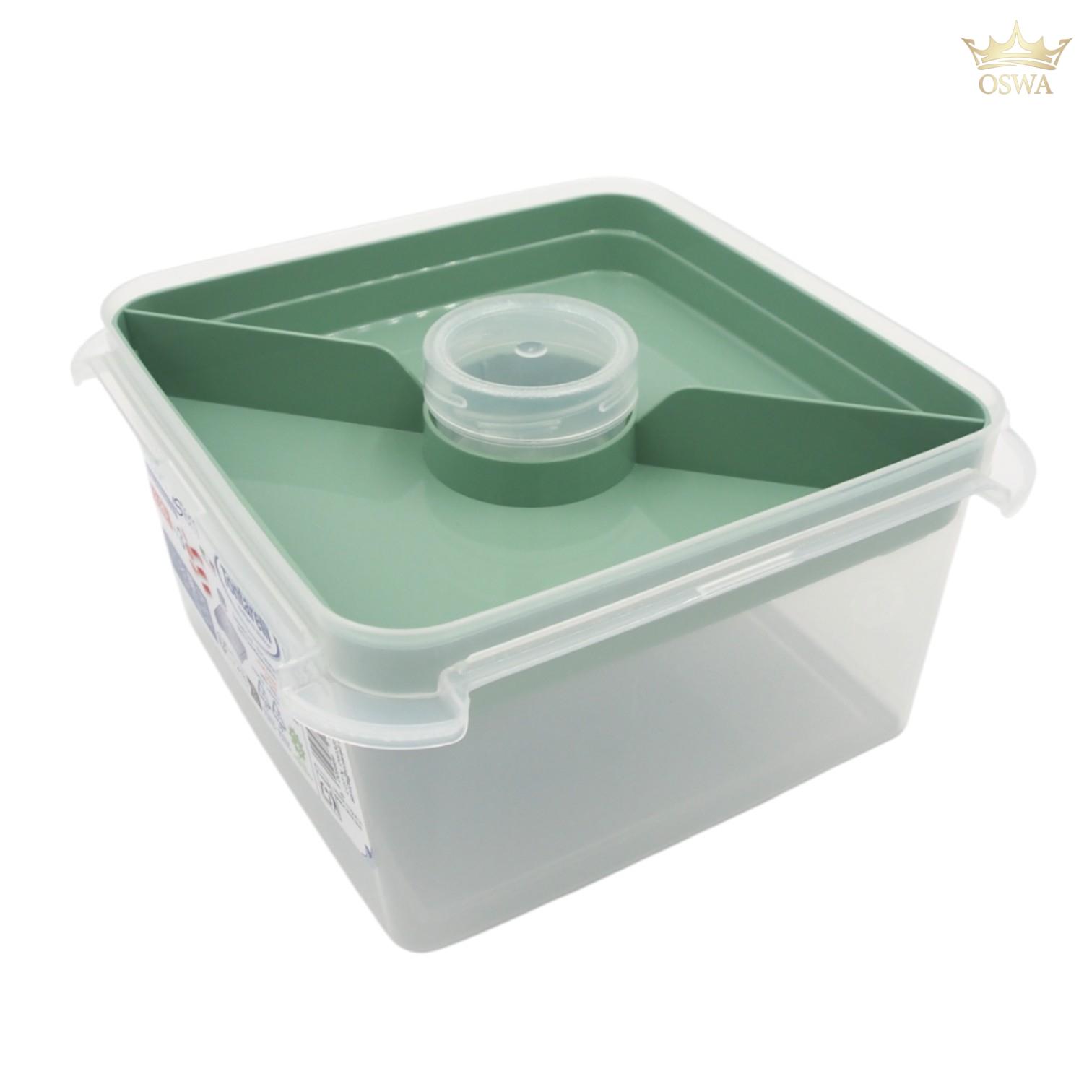 Kvadratinė maisto dėžutė su įrankiais ir vidiniu skyriumi (2,25 l) - Image 3