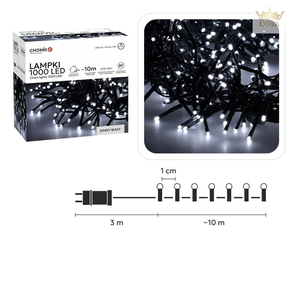 LED girlianda 1000 LED, 10 m, šaltai balta - Image 2