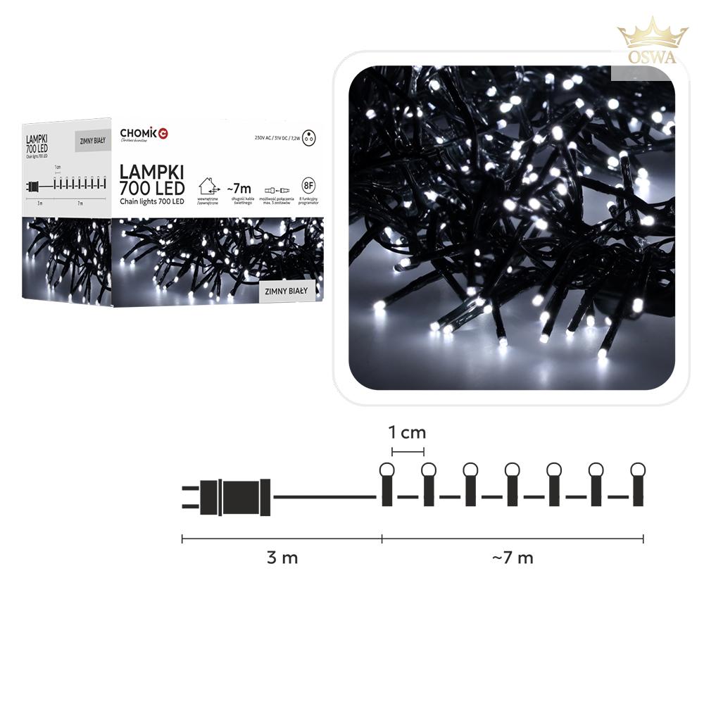 LED girlianda 700 LED, 7 m, šaltai balta - Image 2
