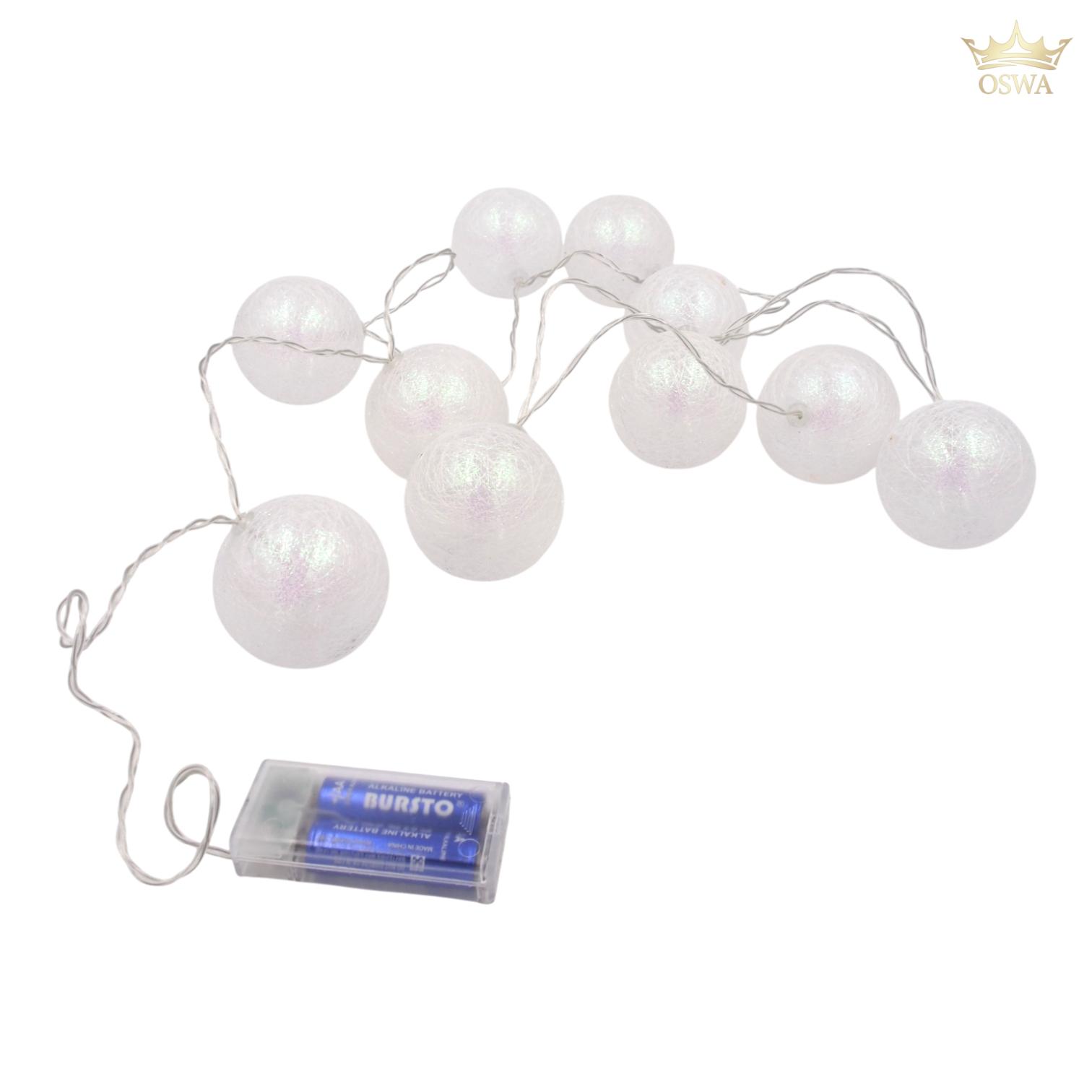 LED girlianda „Baltos burbuliukų lemputės“ (10 vnt.) - Image 2